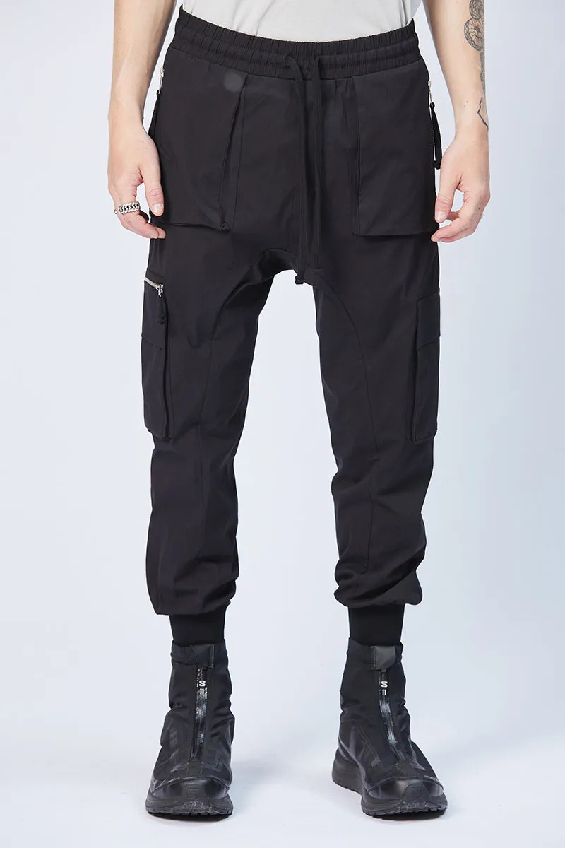 BLACK CARGO PANTS