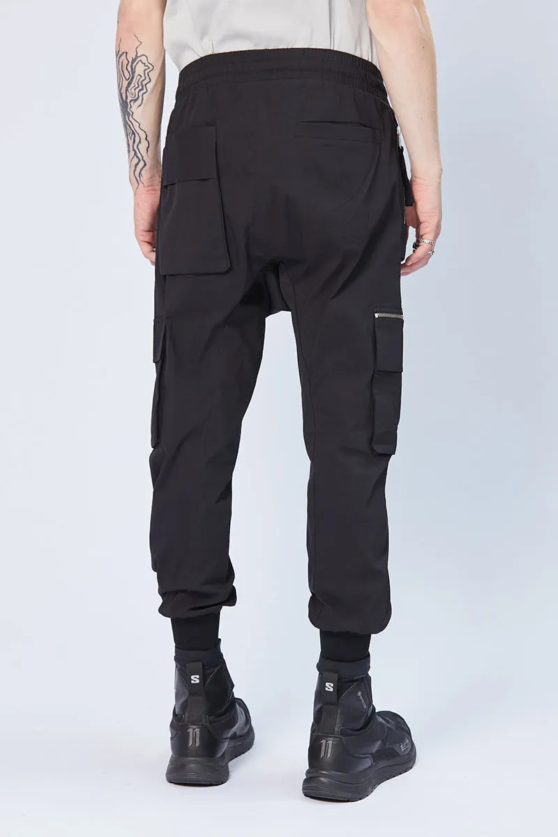 BLACK CARGO PANTS