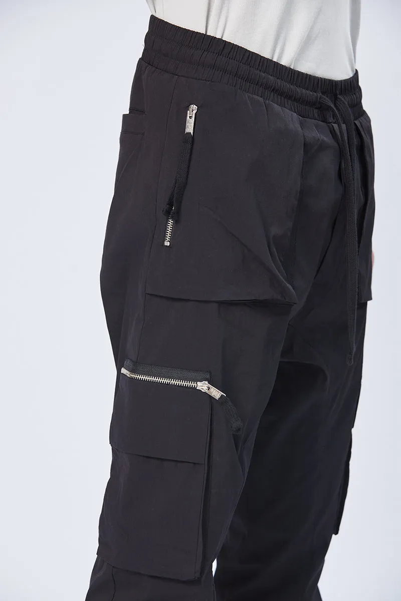 BLACK CARGO PANTS