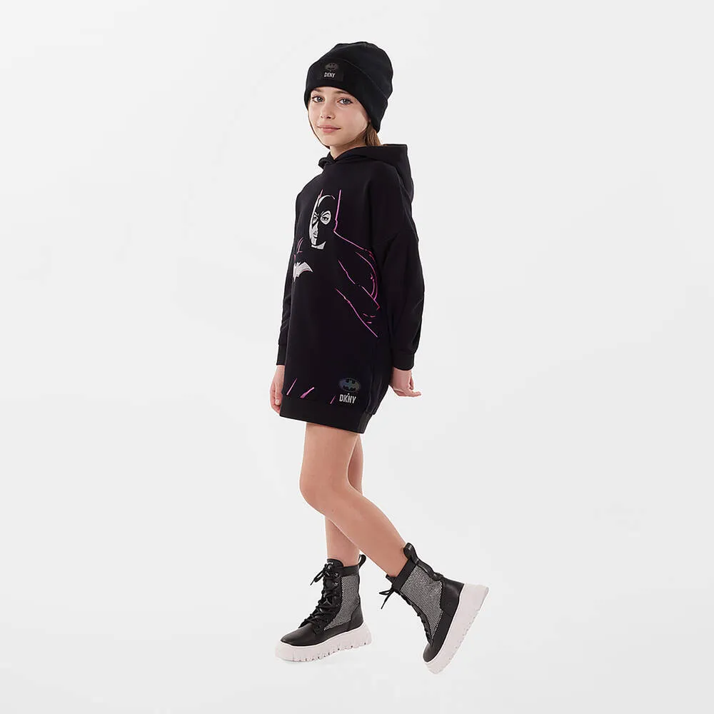 Black Cotton Knit Batman Beanie Hat