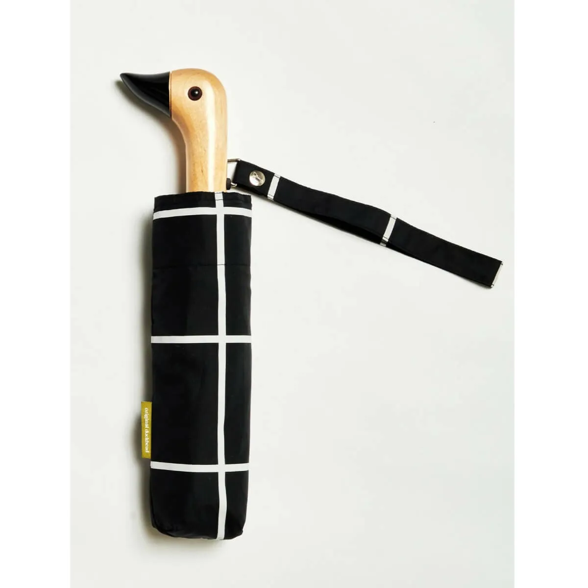 ----------Black Grid Compact Duckhead Umbrella---------