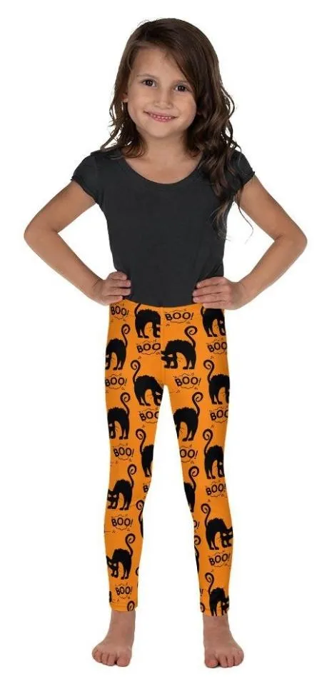 Black Kitty Halloween Kid's Leggings