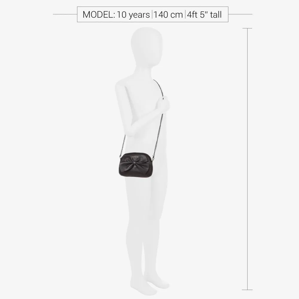 Black Leather Bow Bag (18cm)