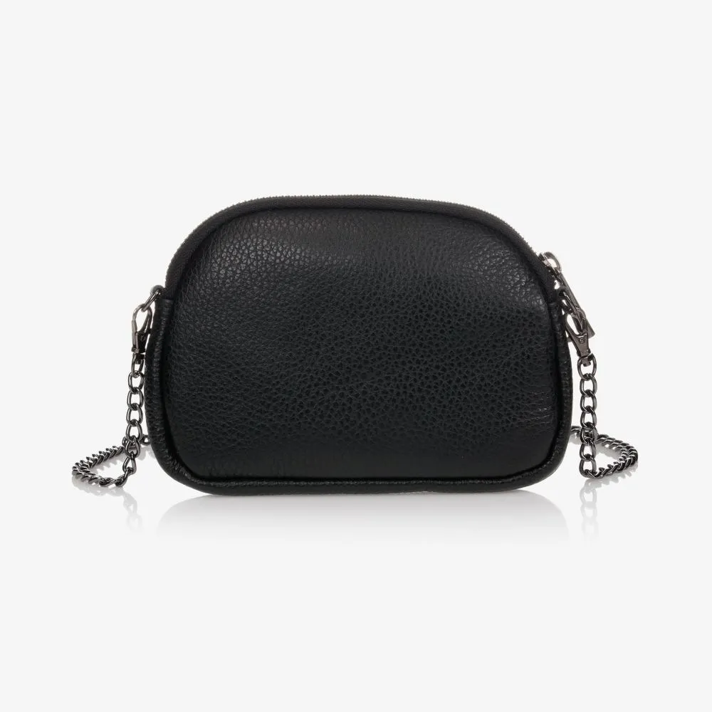 Black Leather Bow Bag (18cm)