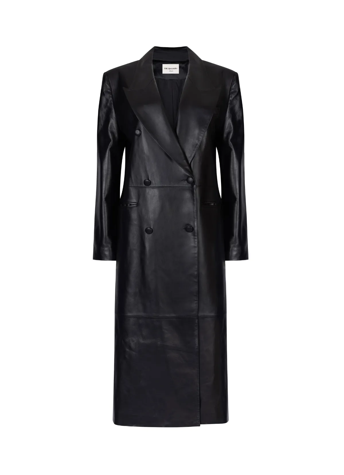 Black Leather Trench Coat