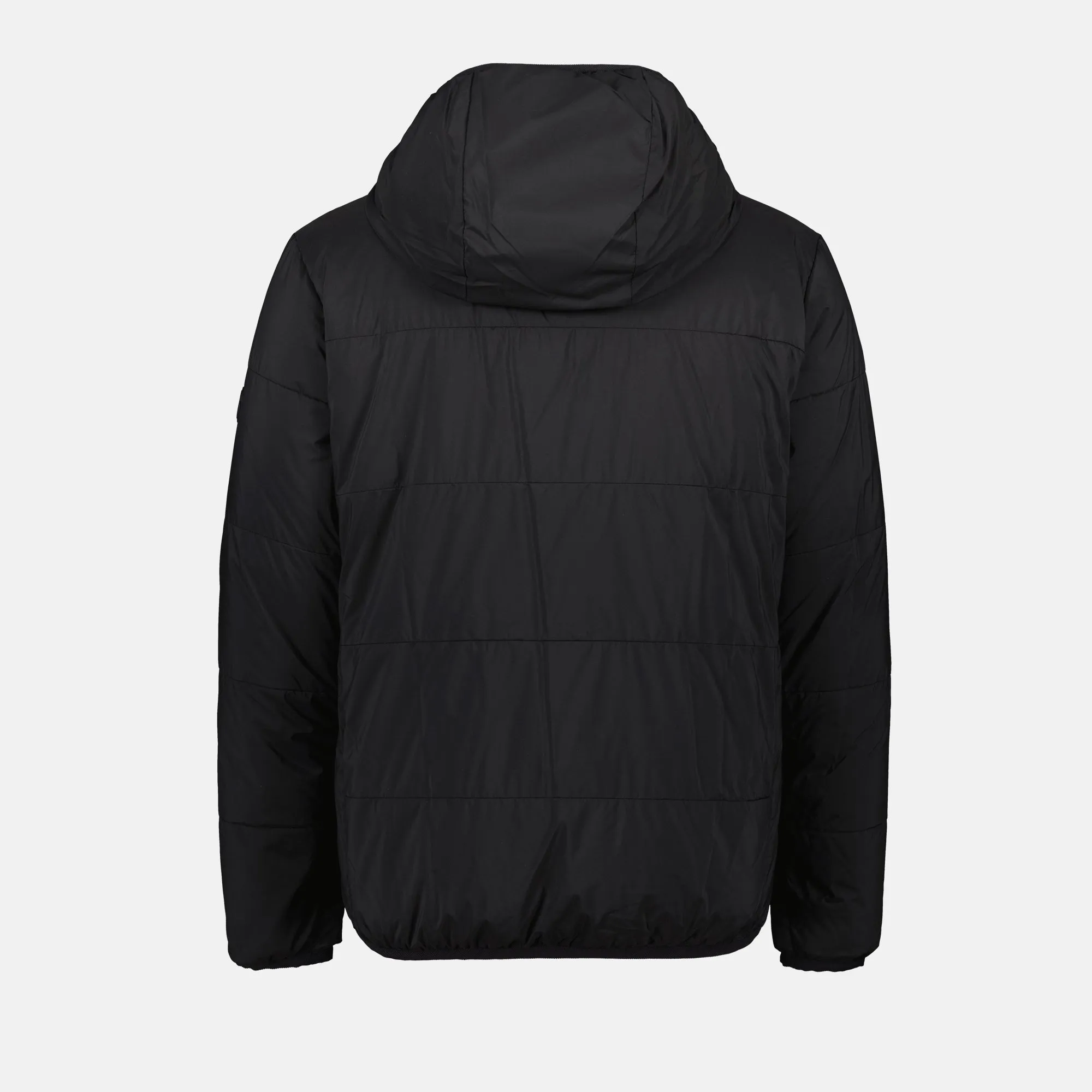 Black Nylon Puffer Jacket with Hoodie
