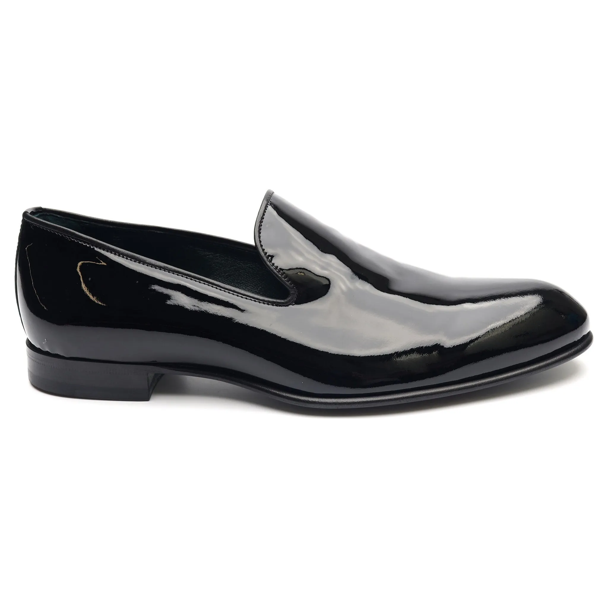 Black Patent Leather Evening Loafers UK 7.5