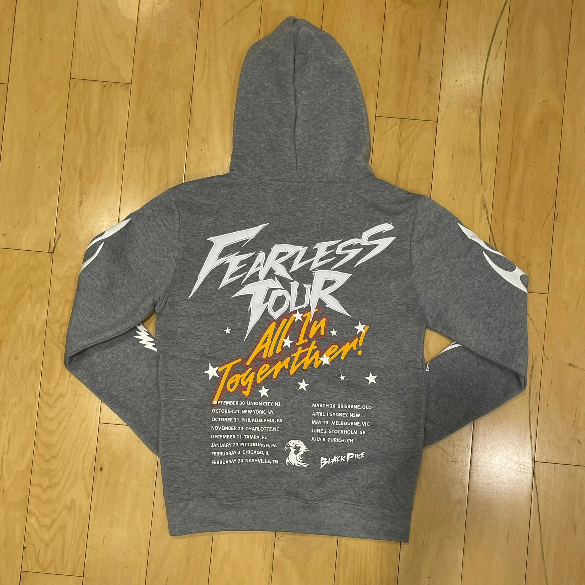 Black Pike Fleece Fearless Grey Hoodie