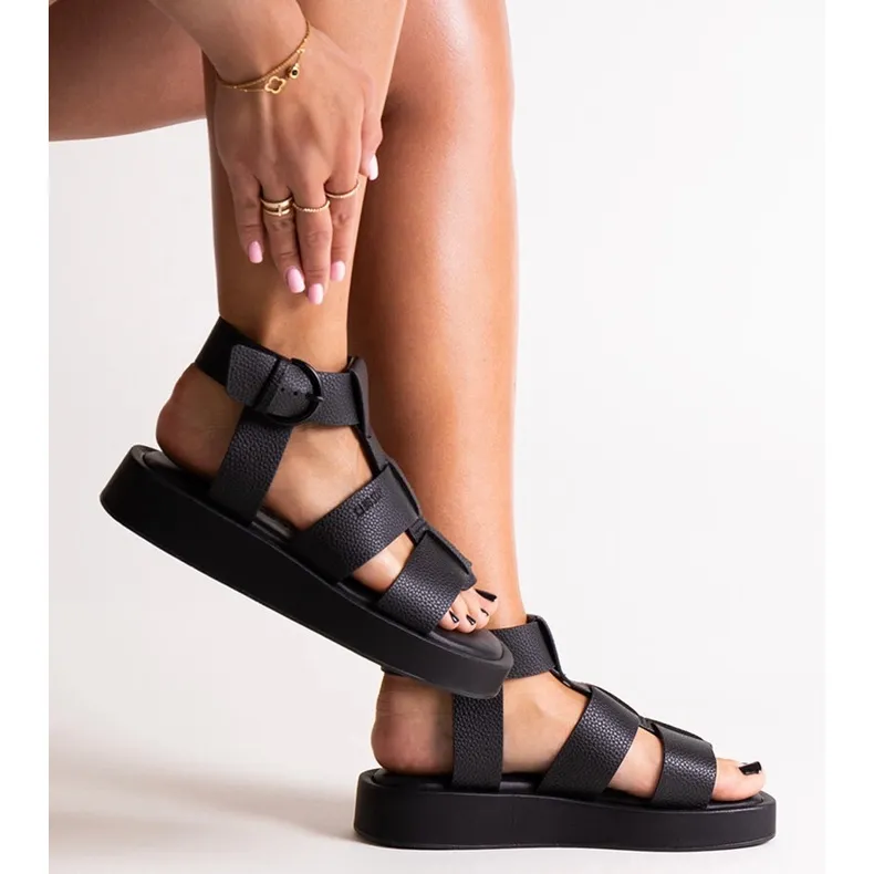 Black platform sandals Big Star NN274071