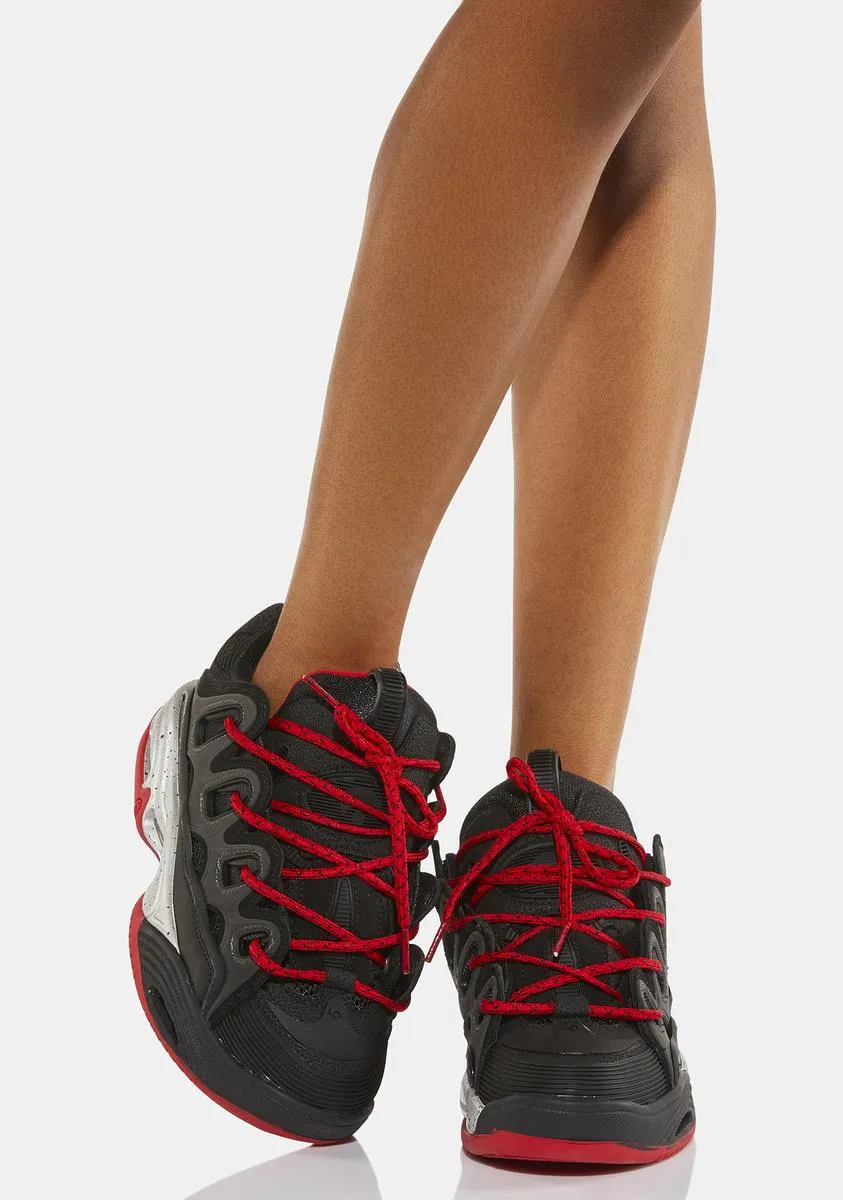 Black Red D3 2001 Sneakers-