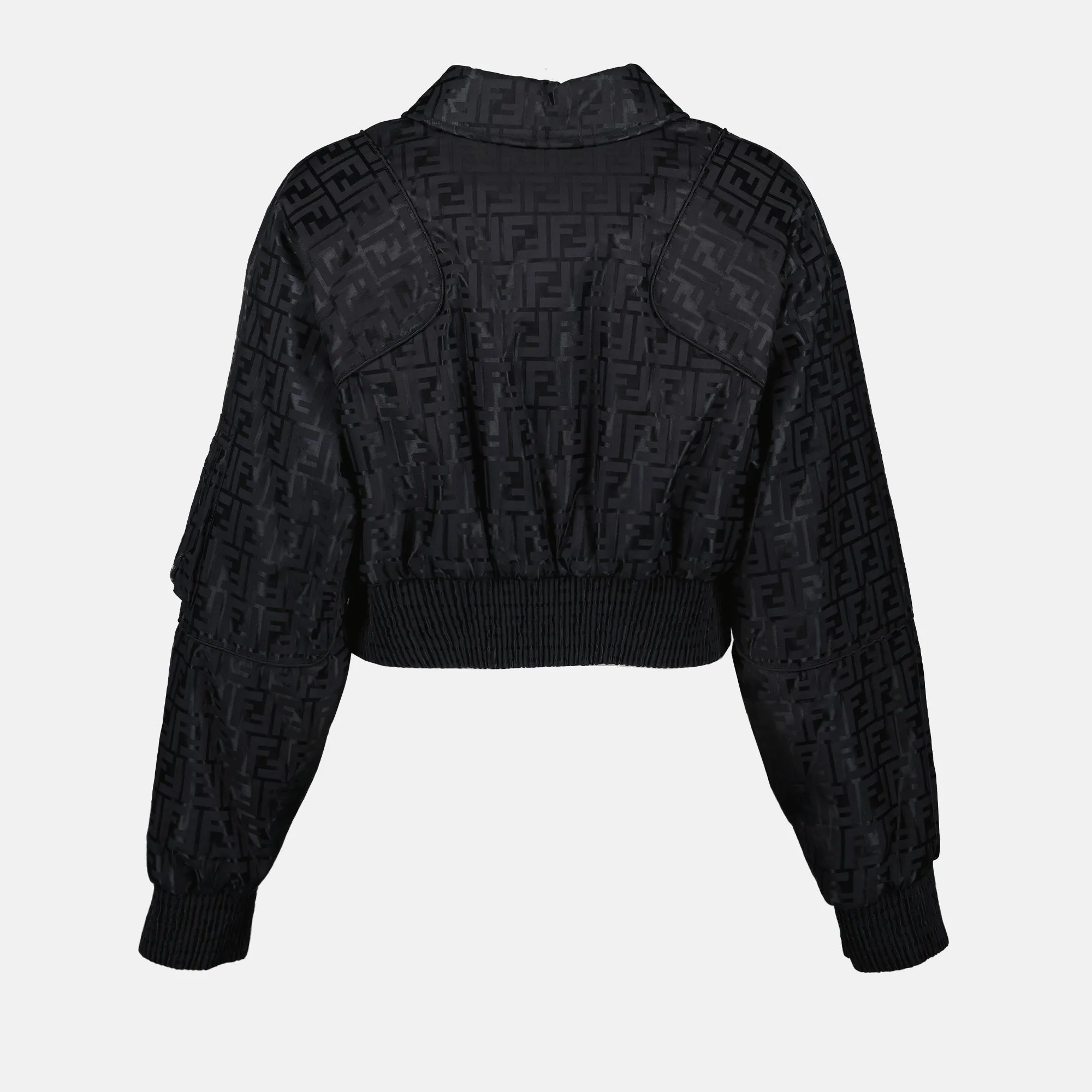 Black Viscose Bomber FF Jacket