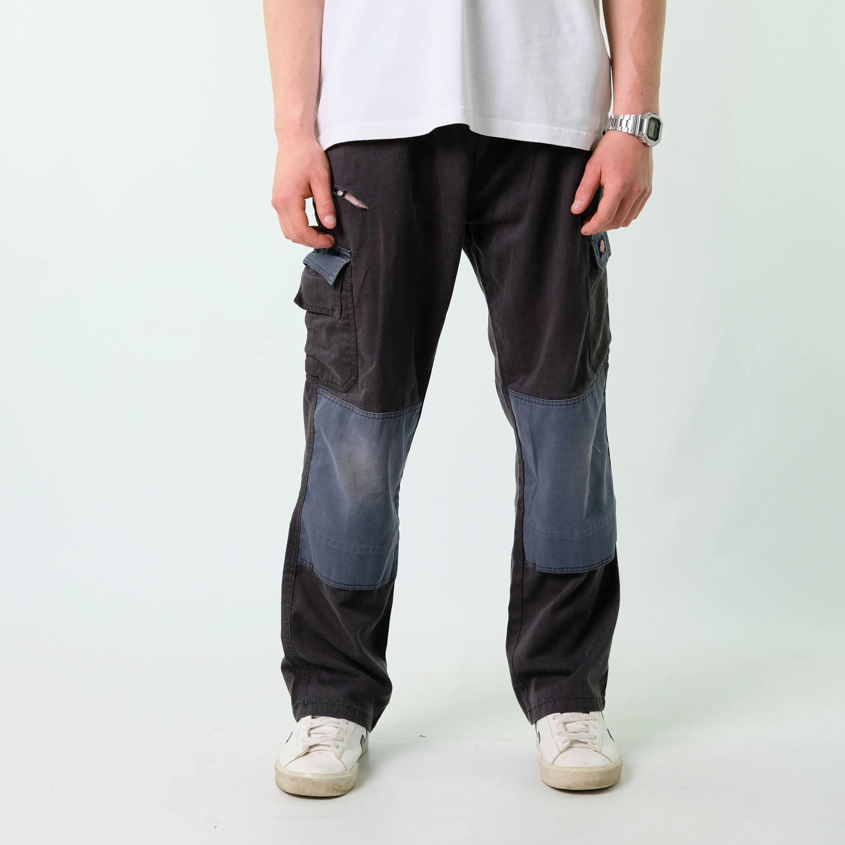 Black y2ks Dickies Woven Cargo Pants Baggy Pants (38x30)