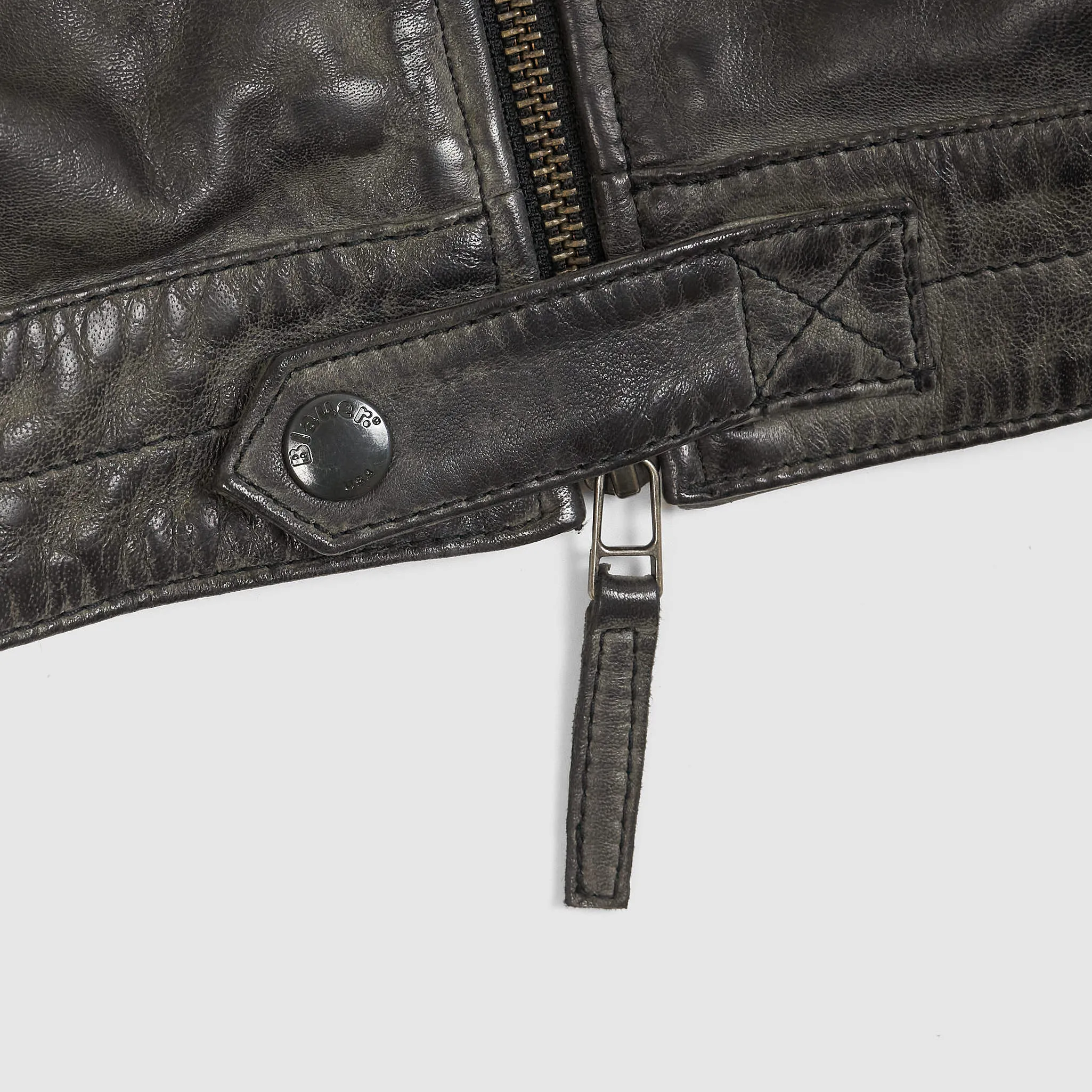 Blauer Café Racer Biker Jacket