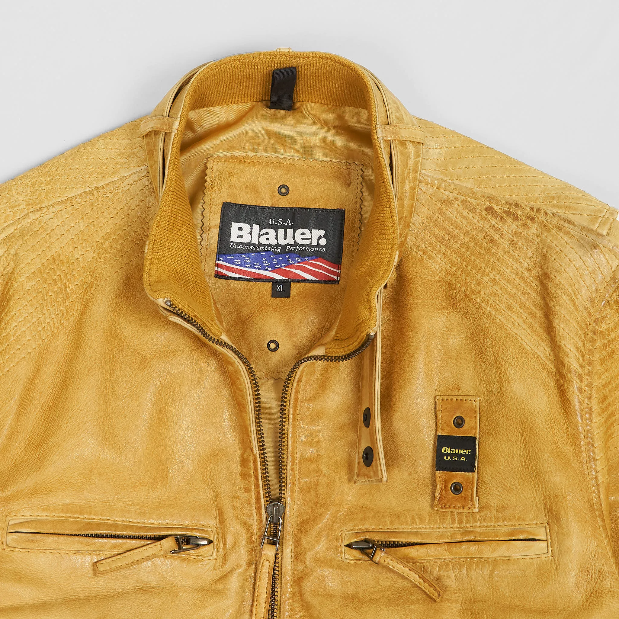 Blauer Café Racer Biker Jacket