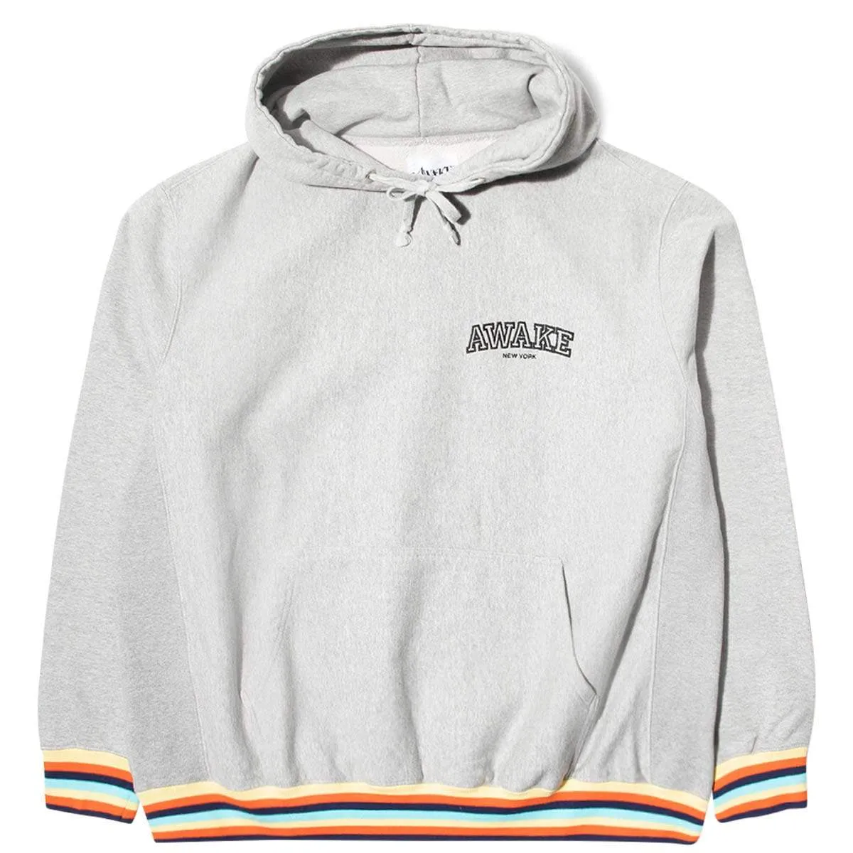 BLOCKED LOGO HOODIE WITH STRIPE Grey