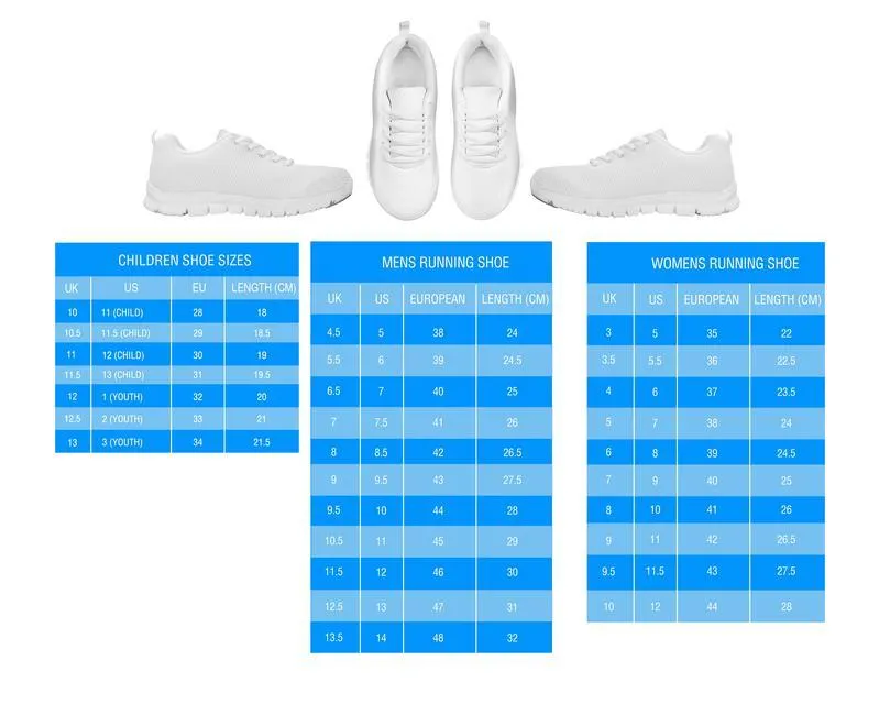 Blue Flames Black Border Womens Sneakers