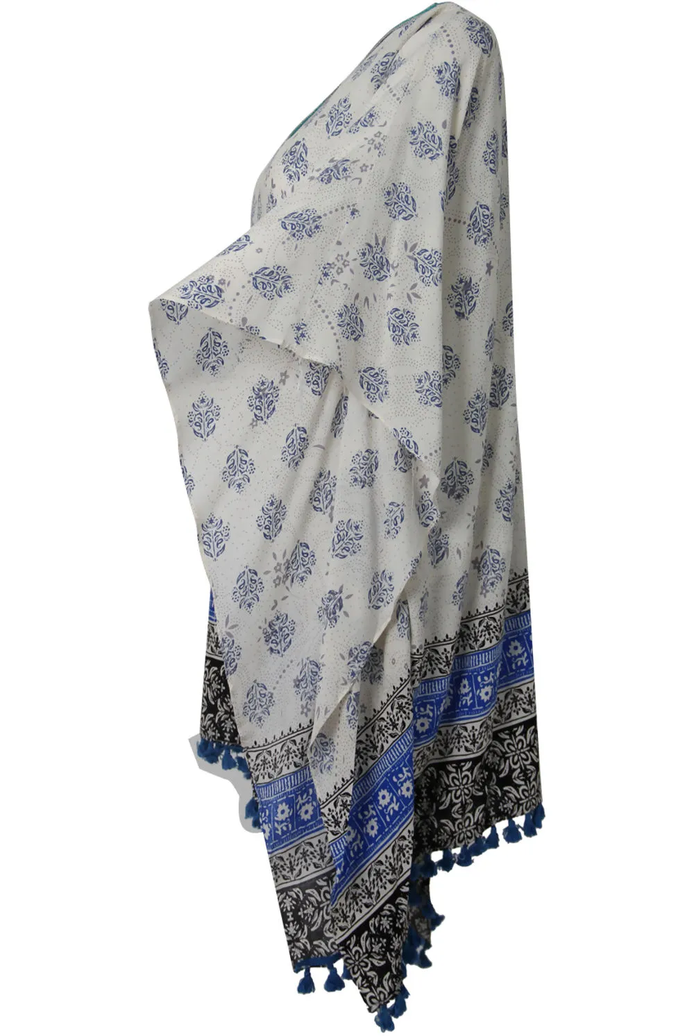 Blue Fringe Paisley Printed Tunic