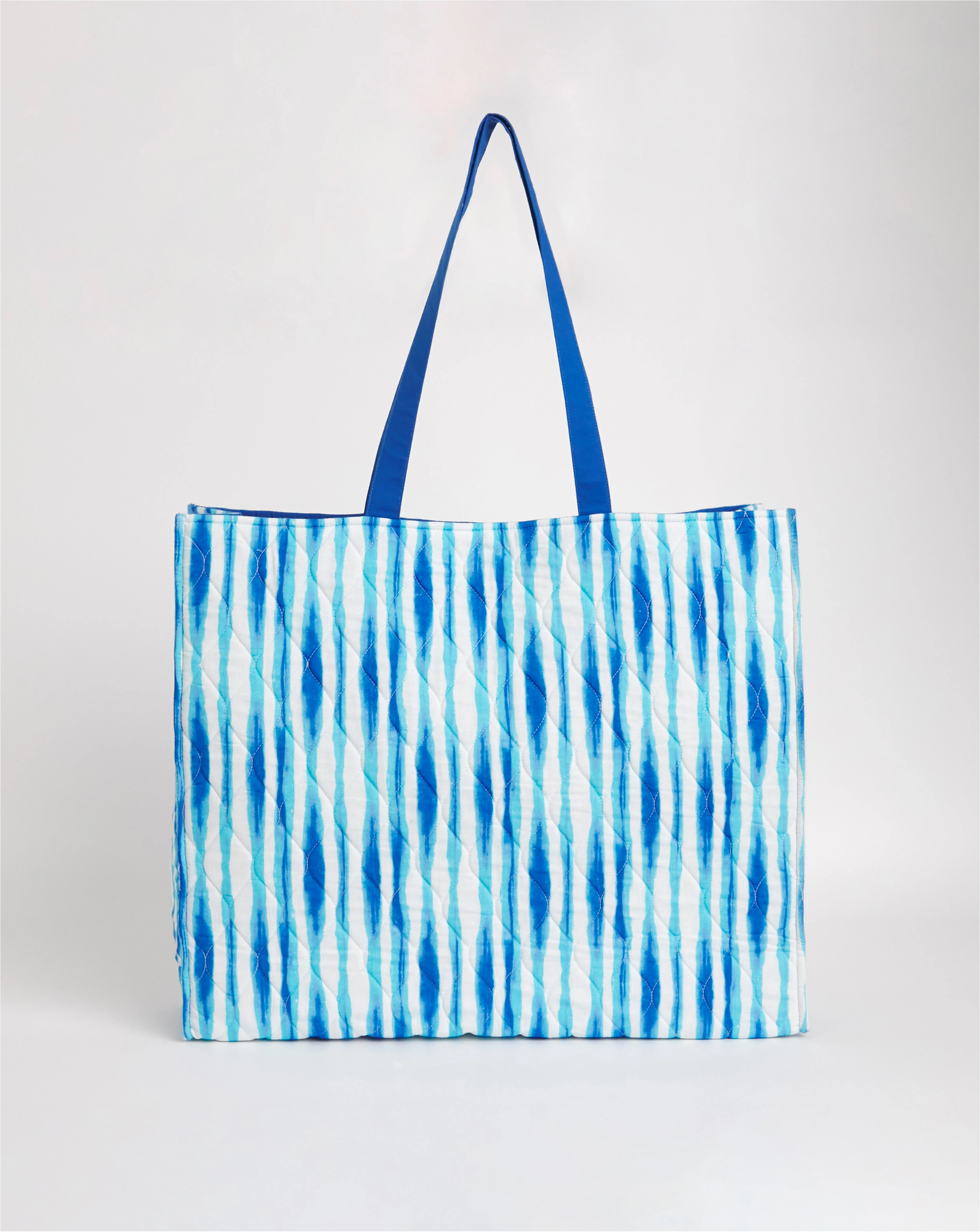 Blue Printed Quilt Oversized Tote Bag | Simply Be