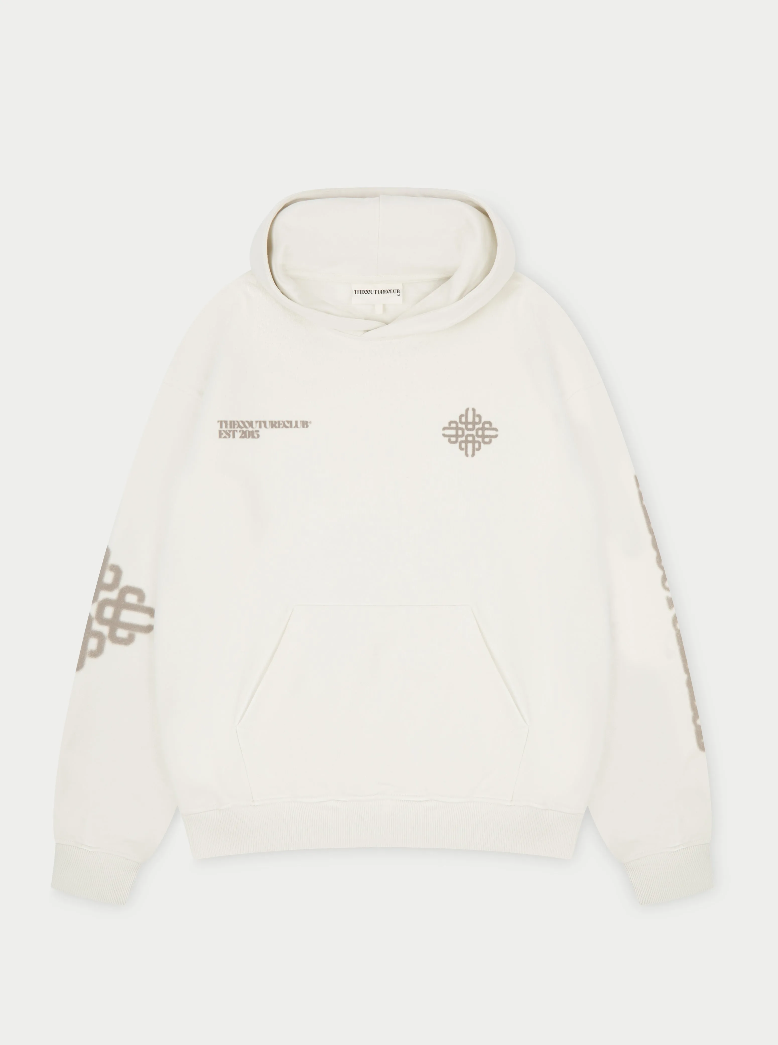 BLURRED EMBLEM GRAPHIC HOODIE - OFF WHITE