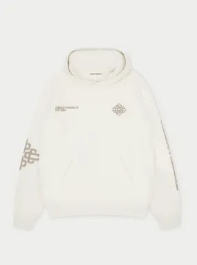 BLURRED EMBLEM GRAPHIC HOODIE - OFF WHITE