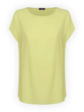 Blusa in twill di EcoSeta - Daiquiri Green