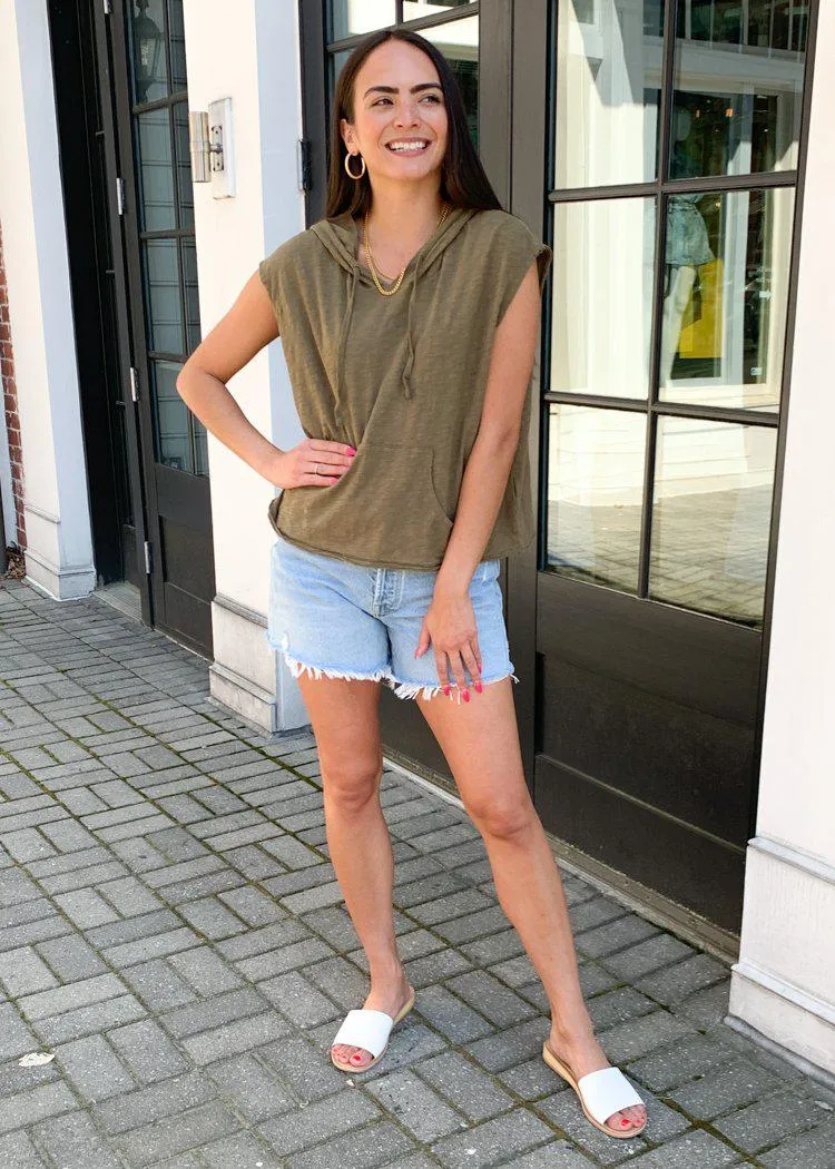 Bobi Sleeveless Hoodie Tee - Grenade
