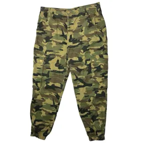 BOOHOO Multicolor Camo Print Army Military Pockets Jogger Cargo Pants Size 14