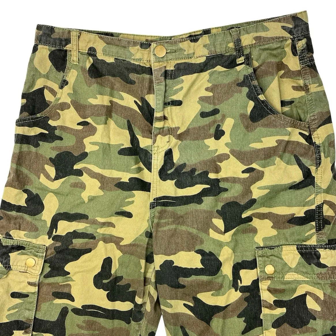 BOOHOO Multicolor Camo Print Army Military Pockets Jogger Cargo Pants Size 14