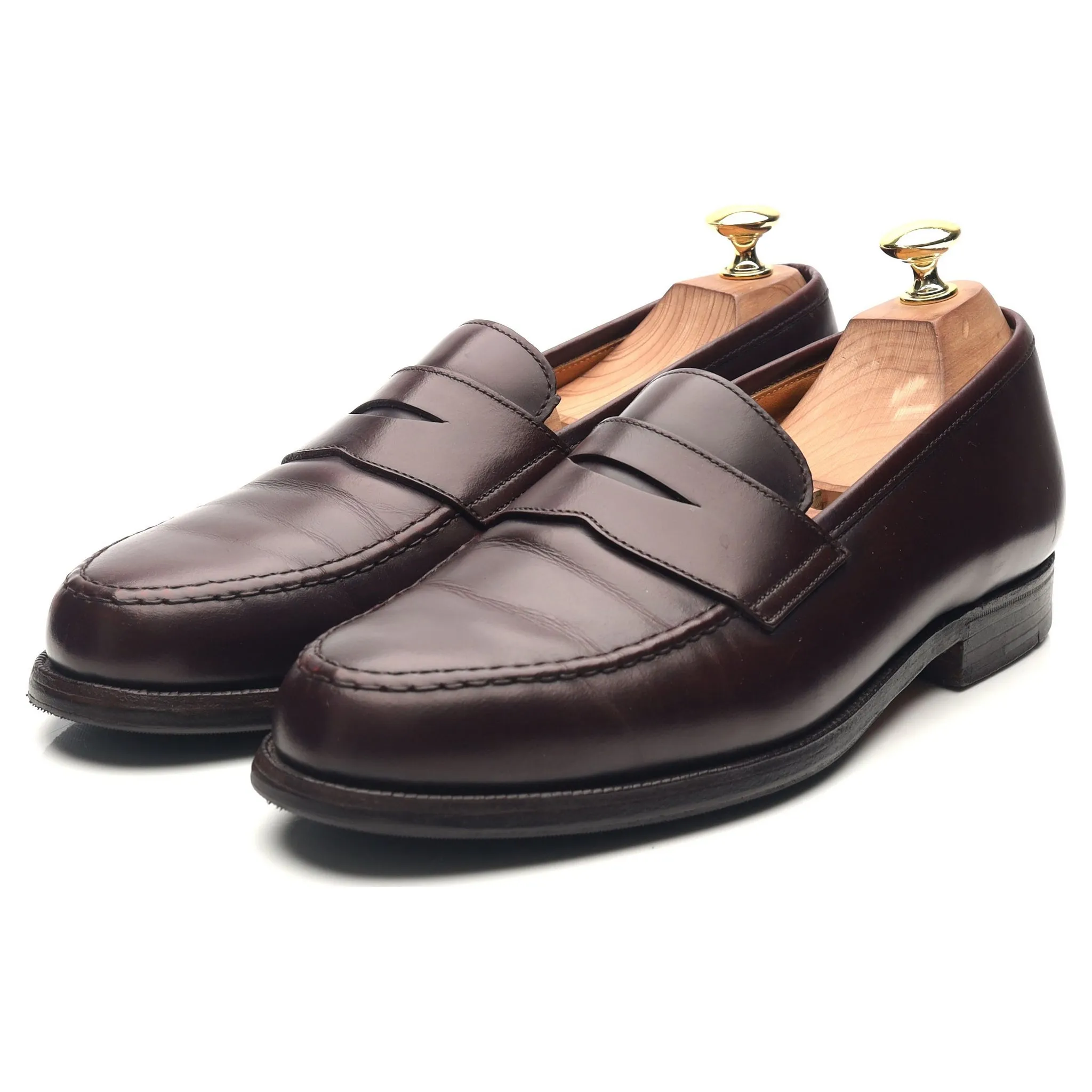 'Boston' Burgundy Leather Loafers UK 8 E