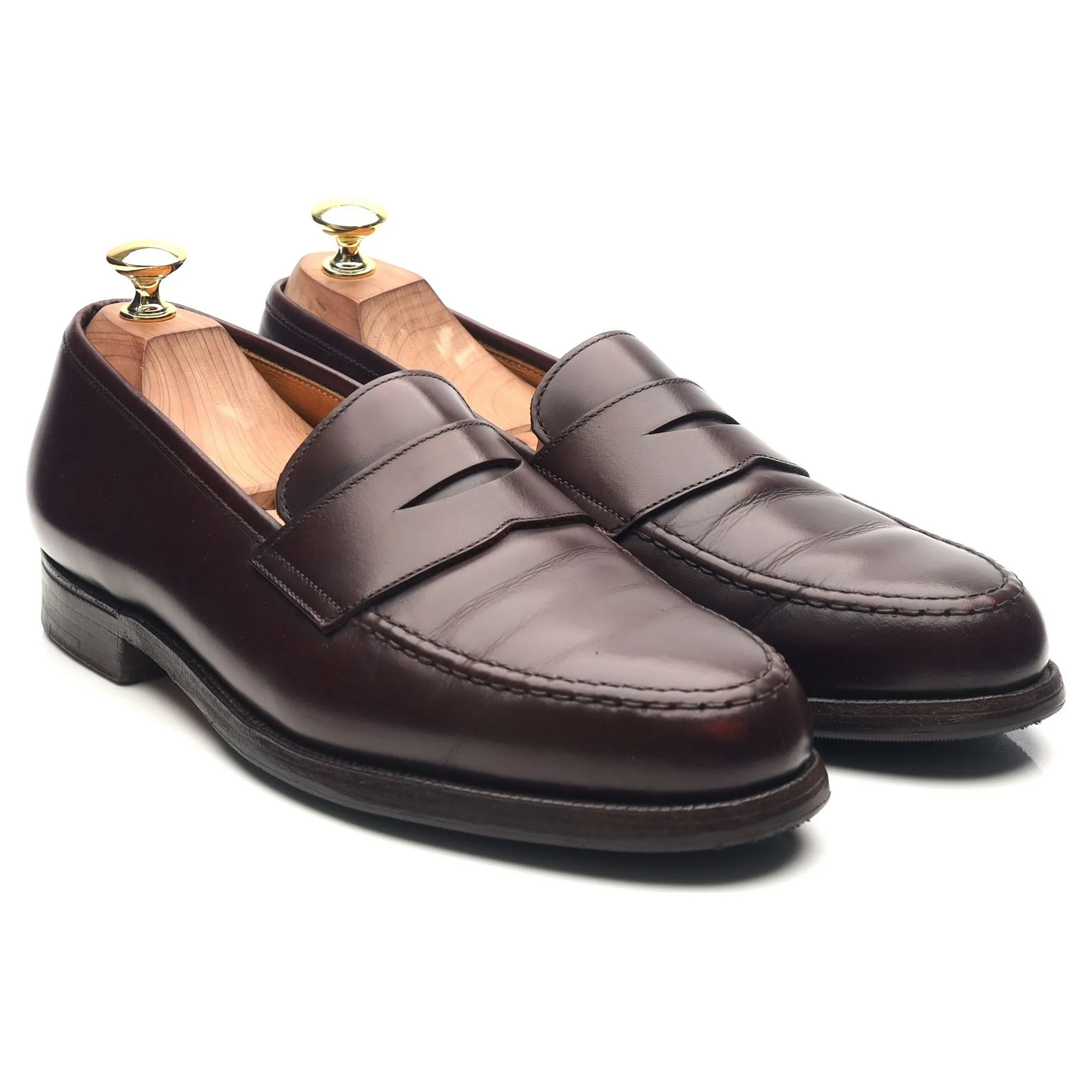 'Boston' Burgundy Leather Loafers UK 8 E