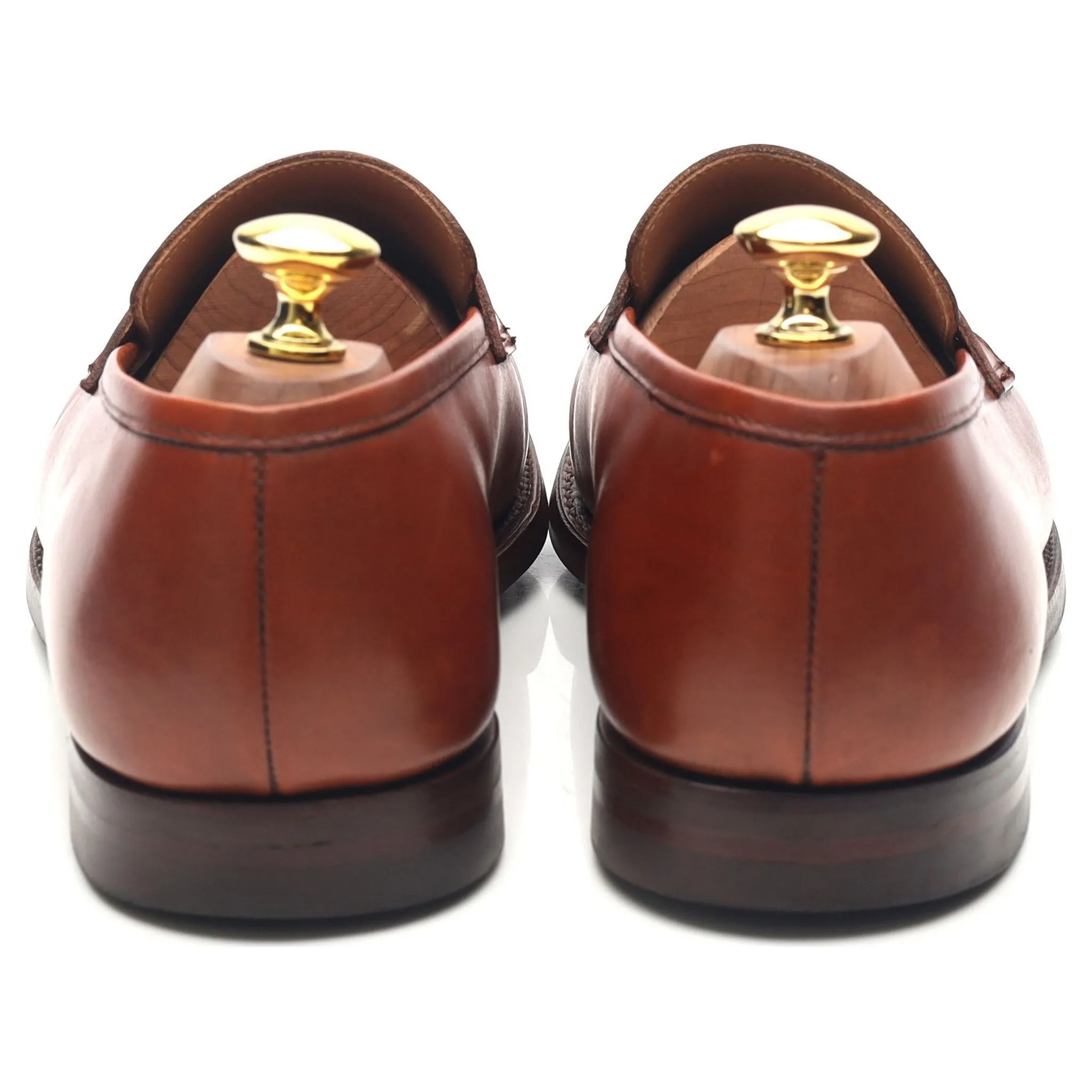 'Boston' Tan Brown Leather Loafers UK 8.5 E