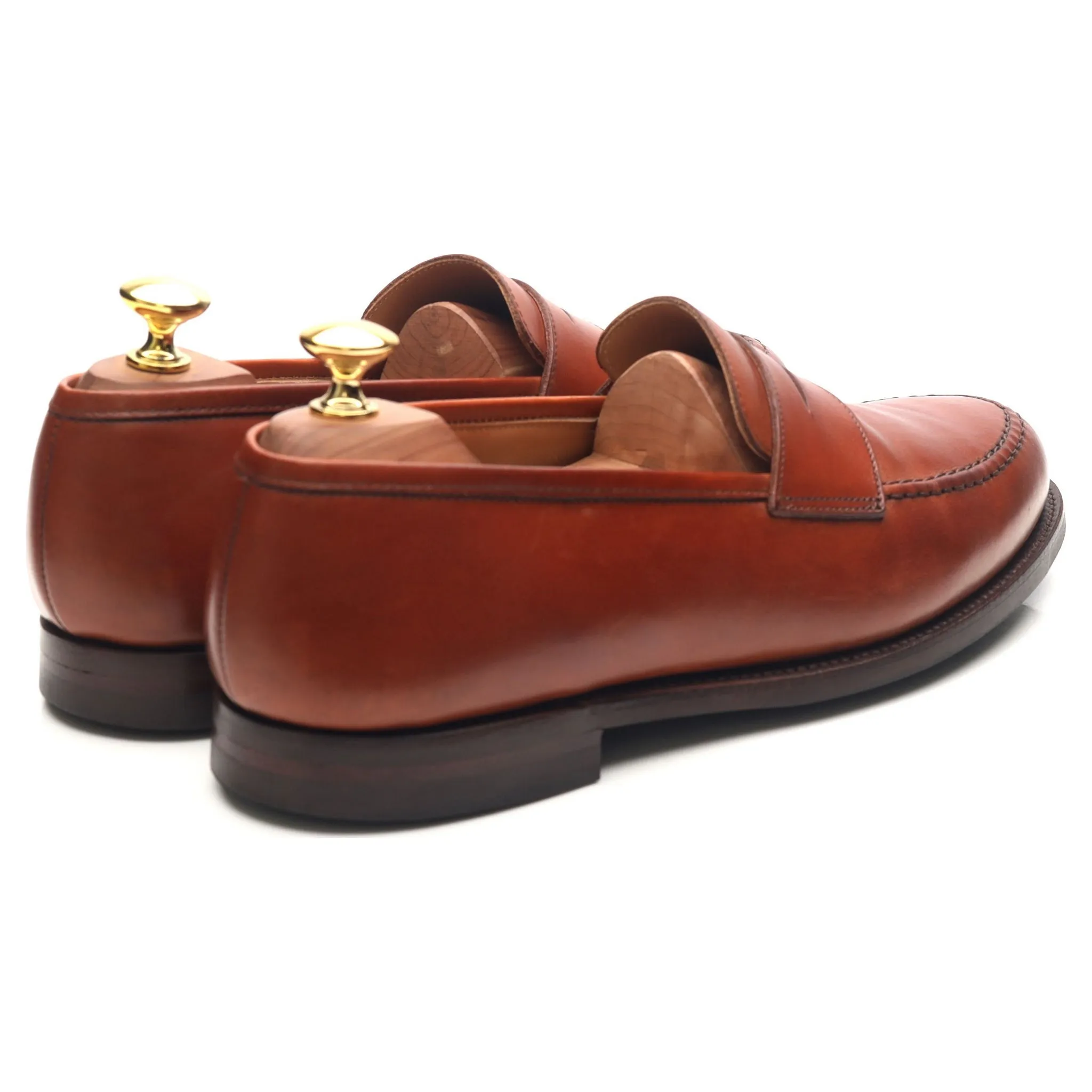 'Boston' Tan Brown Leather Loafers UK 8.5 E