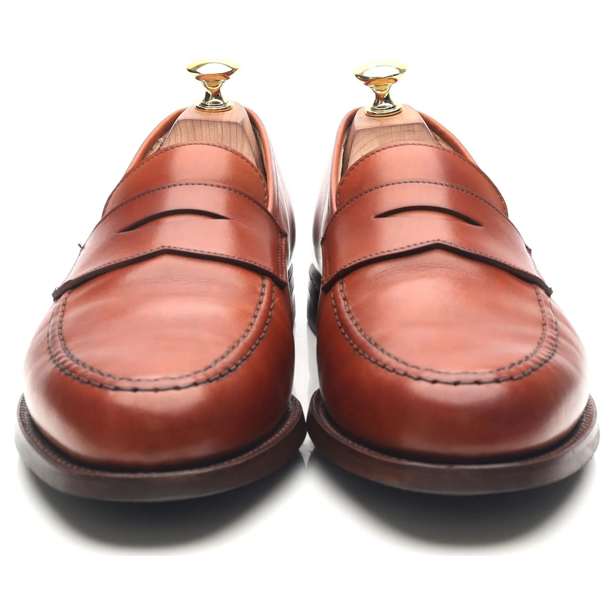 'Boston' Tan Brown Leather Loafers UK 8.5 E