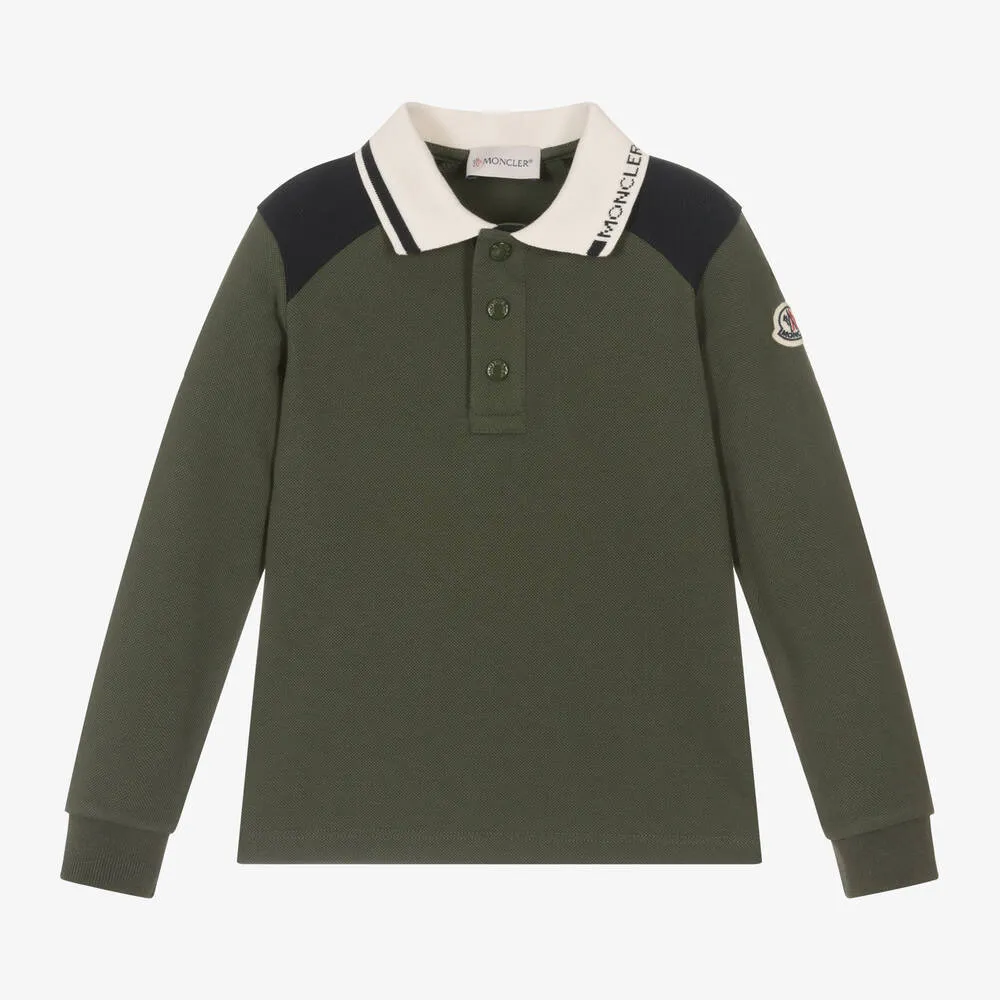 Boys Green Cotton Polo Shirt