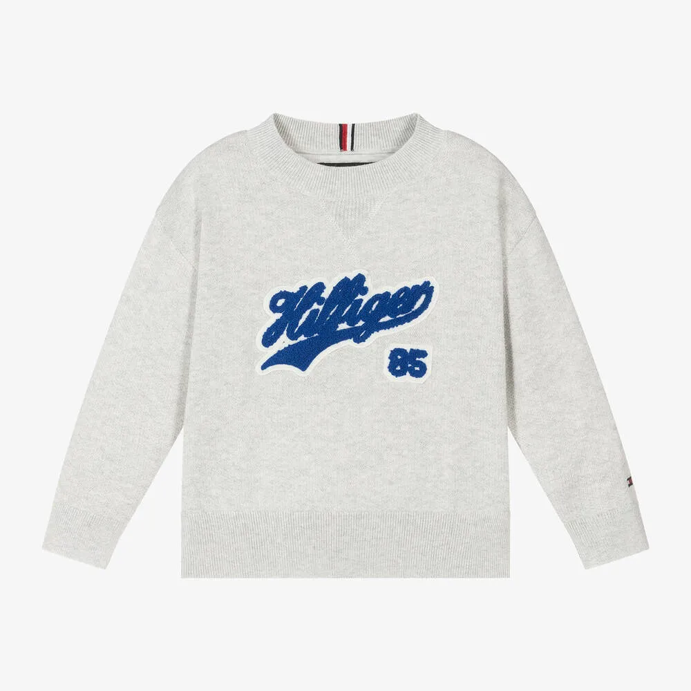 Boys Grey Cotton Jumper