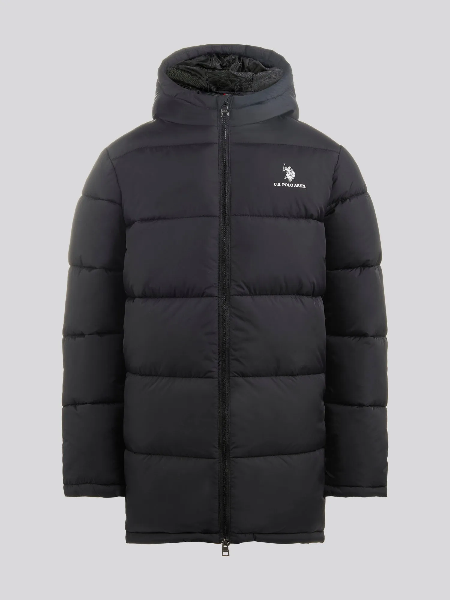 Boys Longline Puffer Jacket in Black