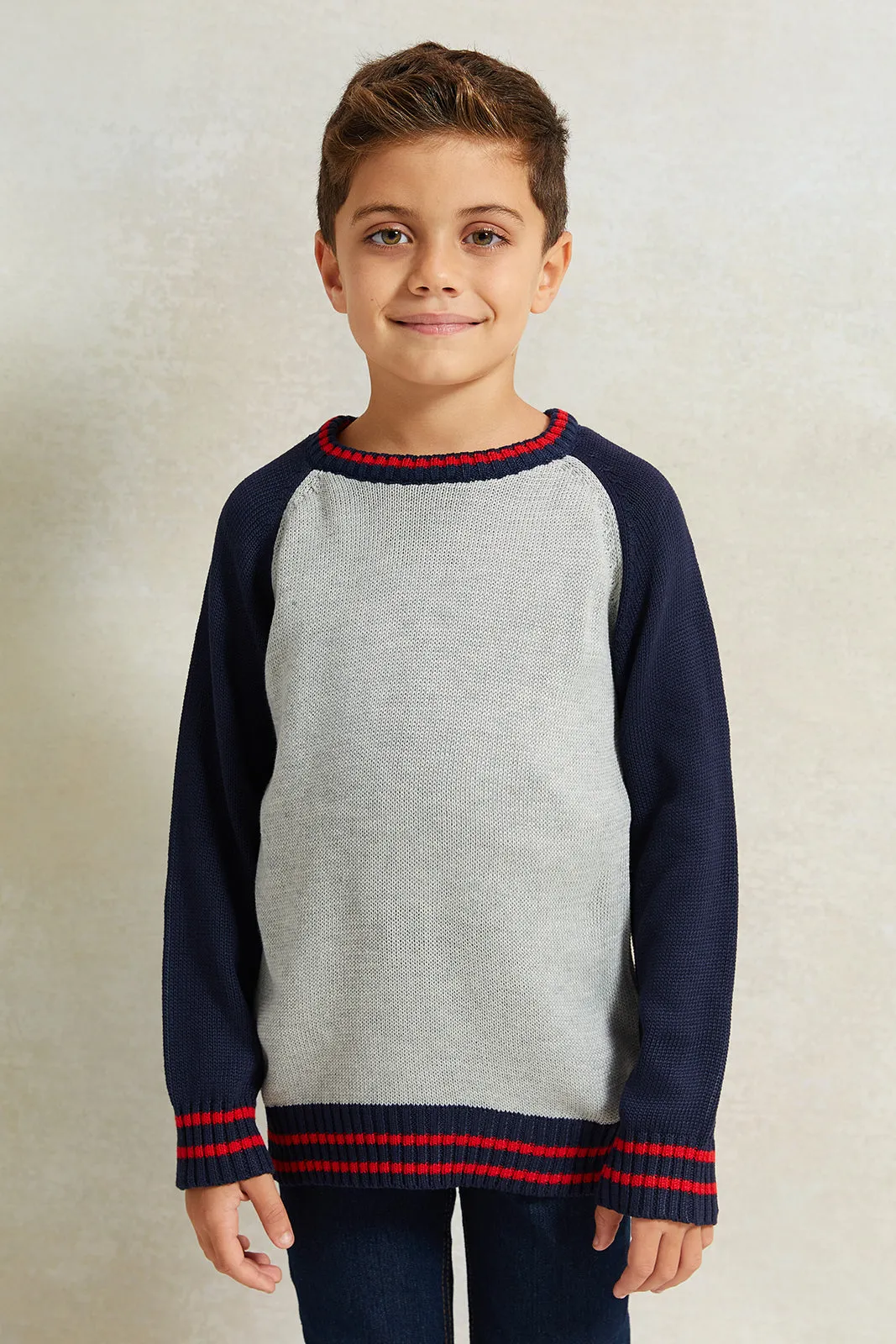 Boys Multicolour Solid Sweater