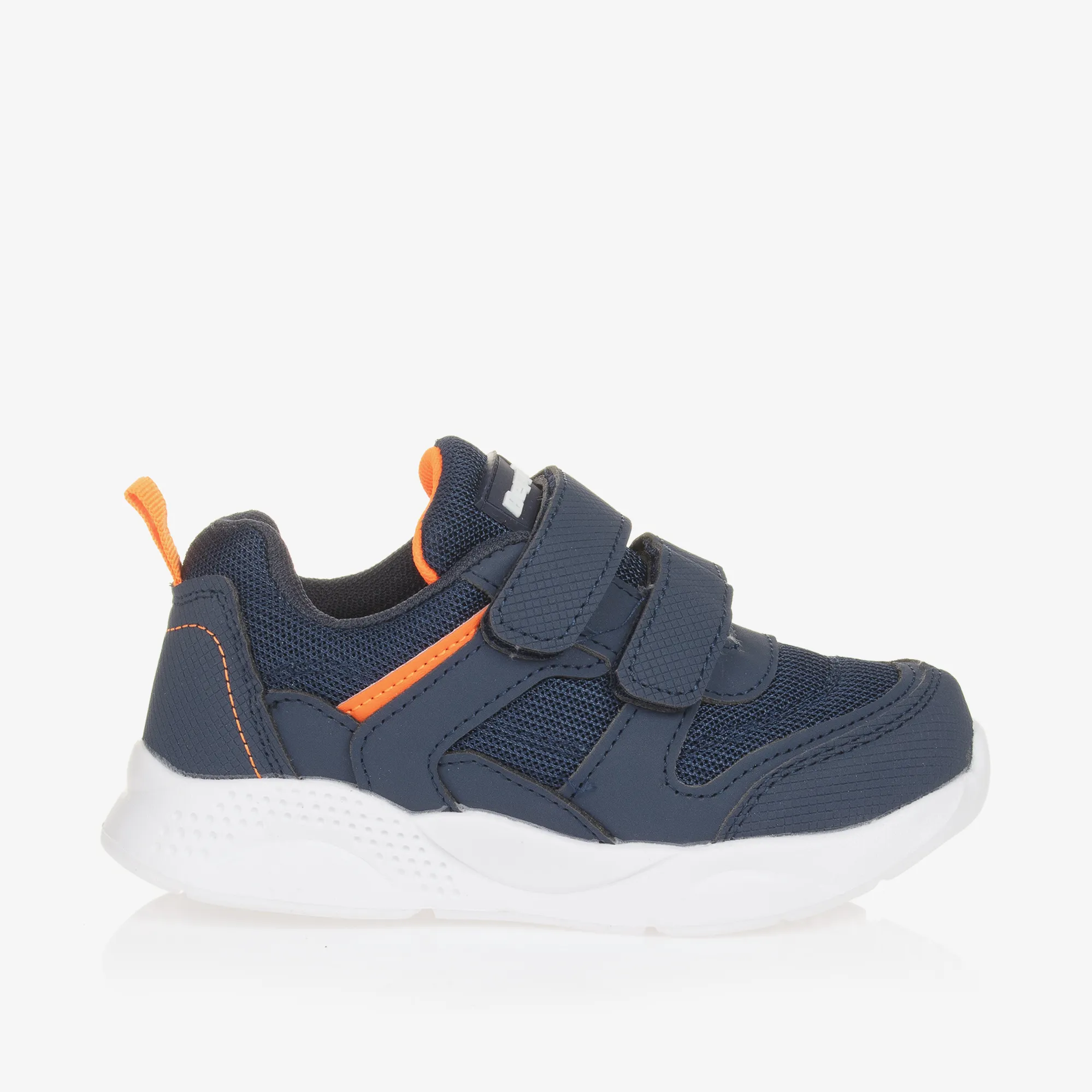 Boys Navy Blue Mesh Velcro Trainers