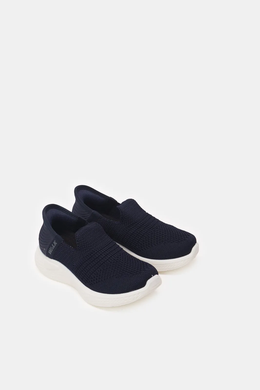 Boys Navy Easy Slip-On Sneakers