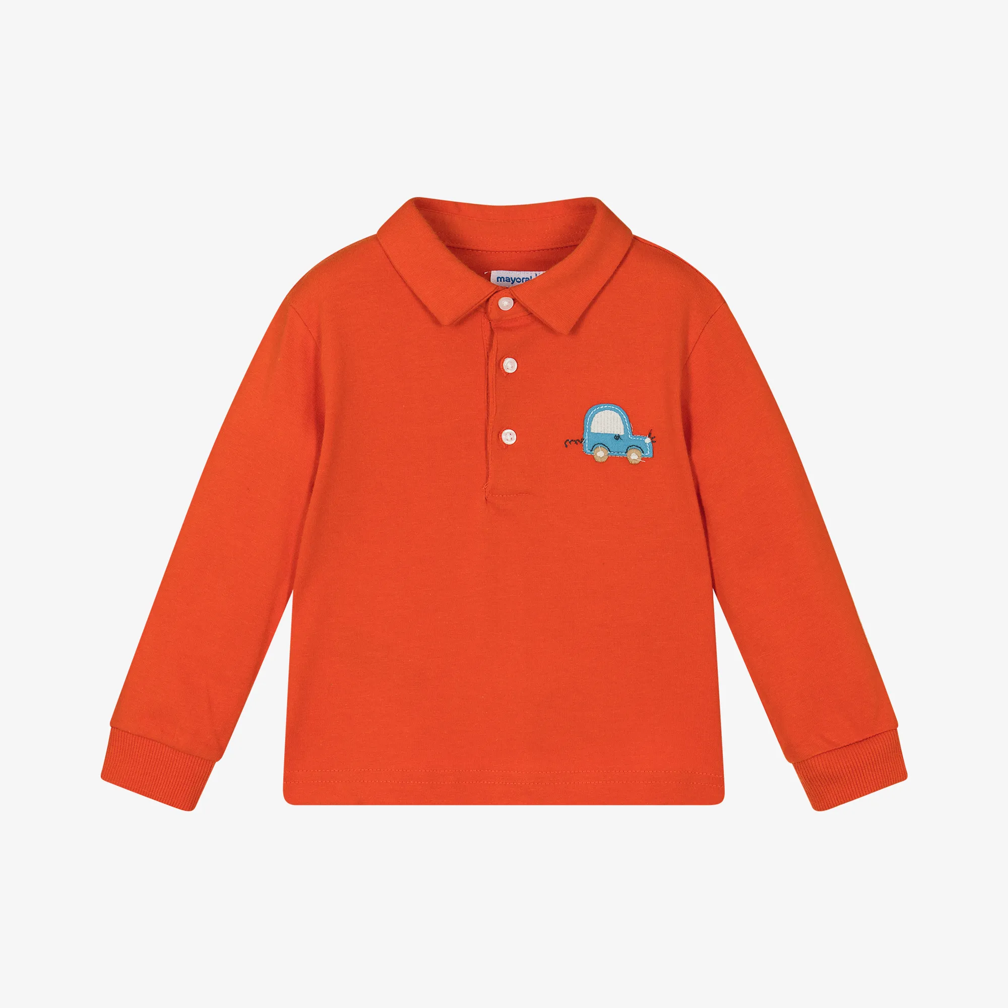Boys Orange Cotton Polo Shirt