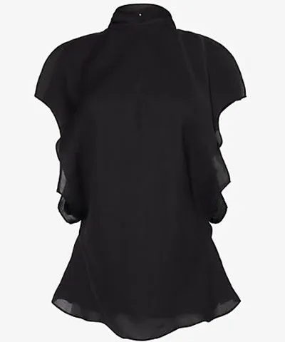 Brandon Maxwell Womens Black Ilana sleeveless silk top