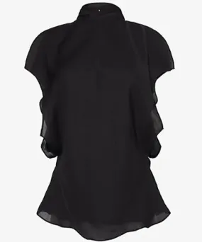 Brandon Maxwell Womens Black Ilana sleeveless silk top