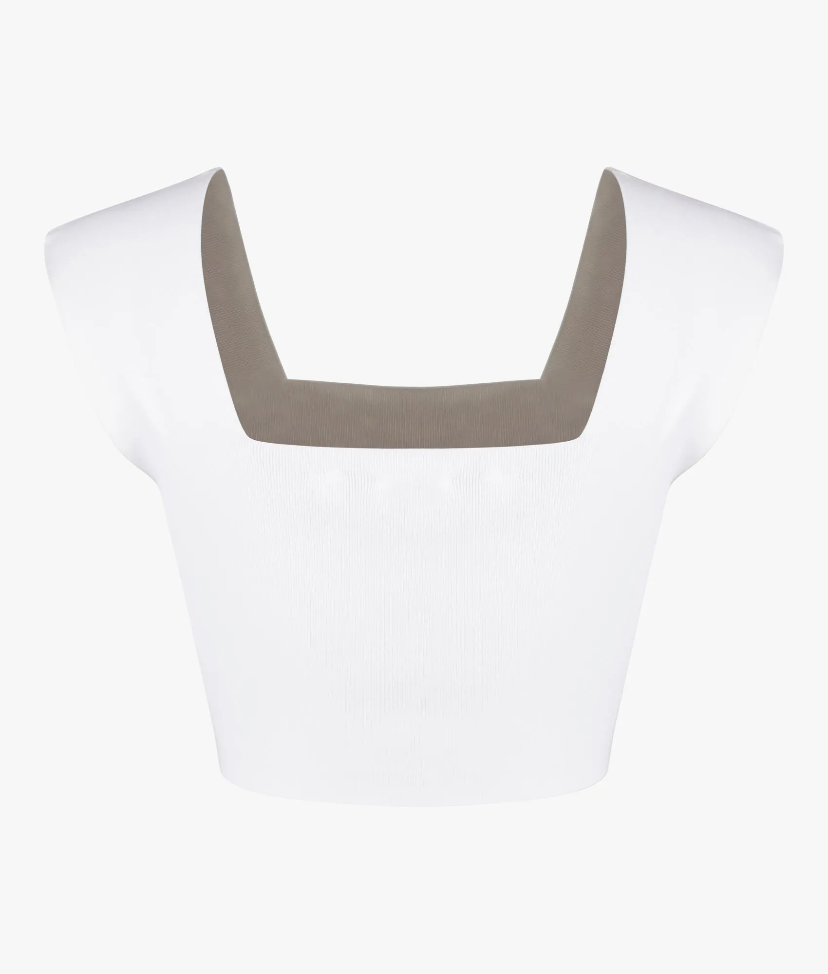 Brenha cropped knitted vest top in ivory