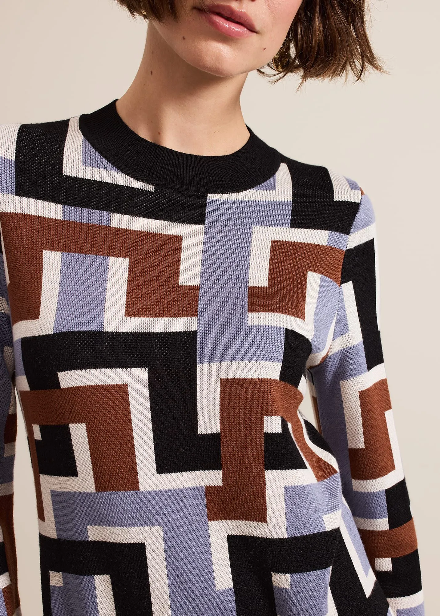 Brianna Jacquard Tunic Knitted Dress