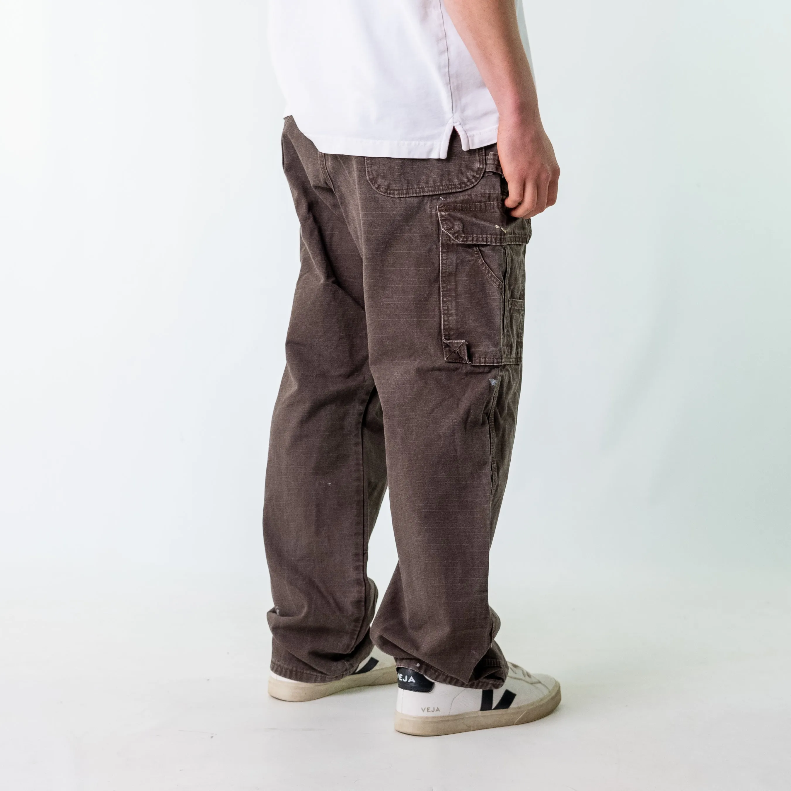 Brown 90s Wrangler Woven Cargo Pants Baggy Pants (36x32)