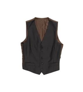 Brown Sharkskin Vest | He Spoke Style