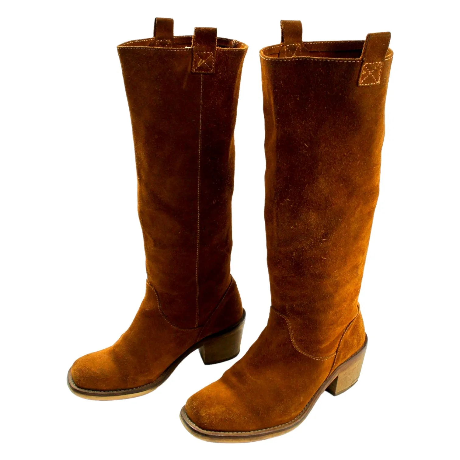 Brown Suede Knee Length Boots