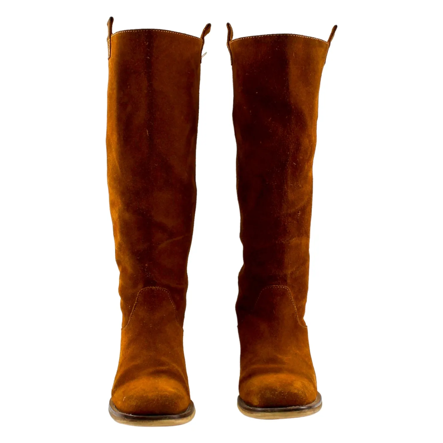 Brown Suede Knee Length Boots