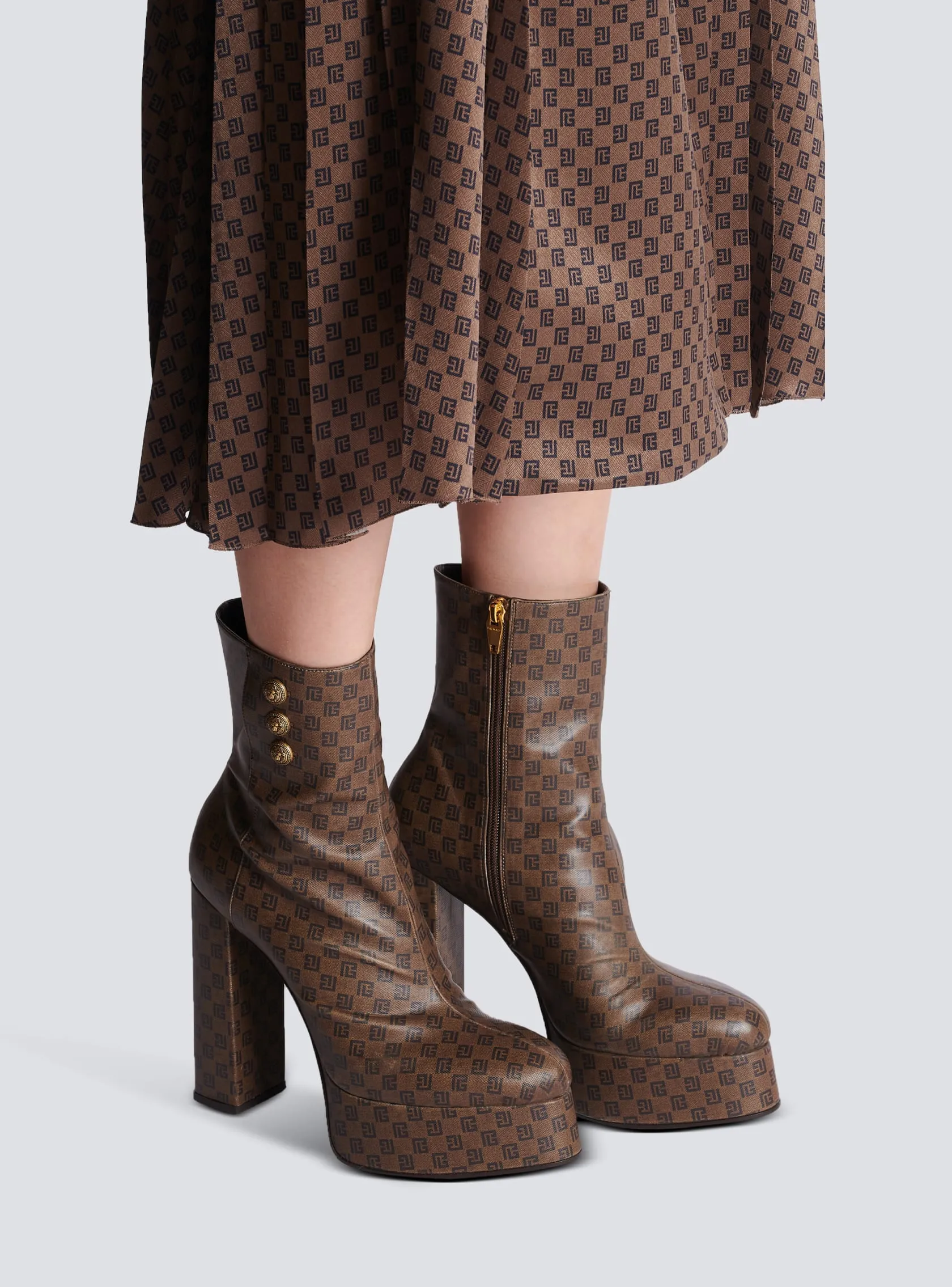 Brune mini monogram boots