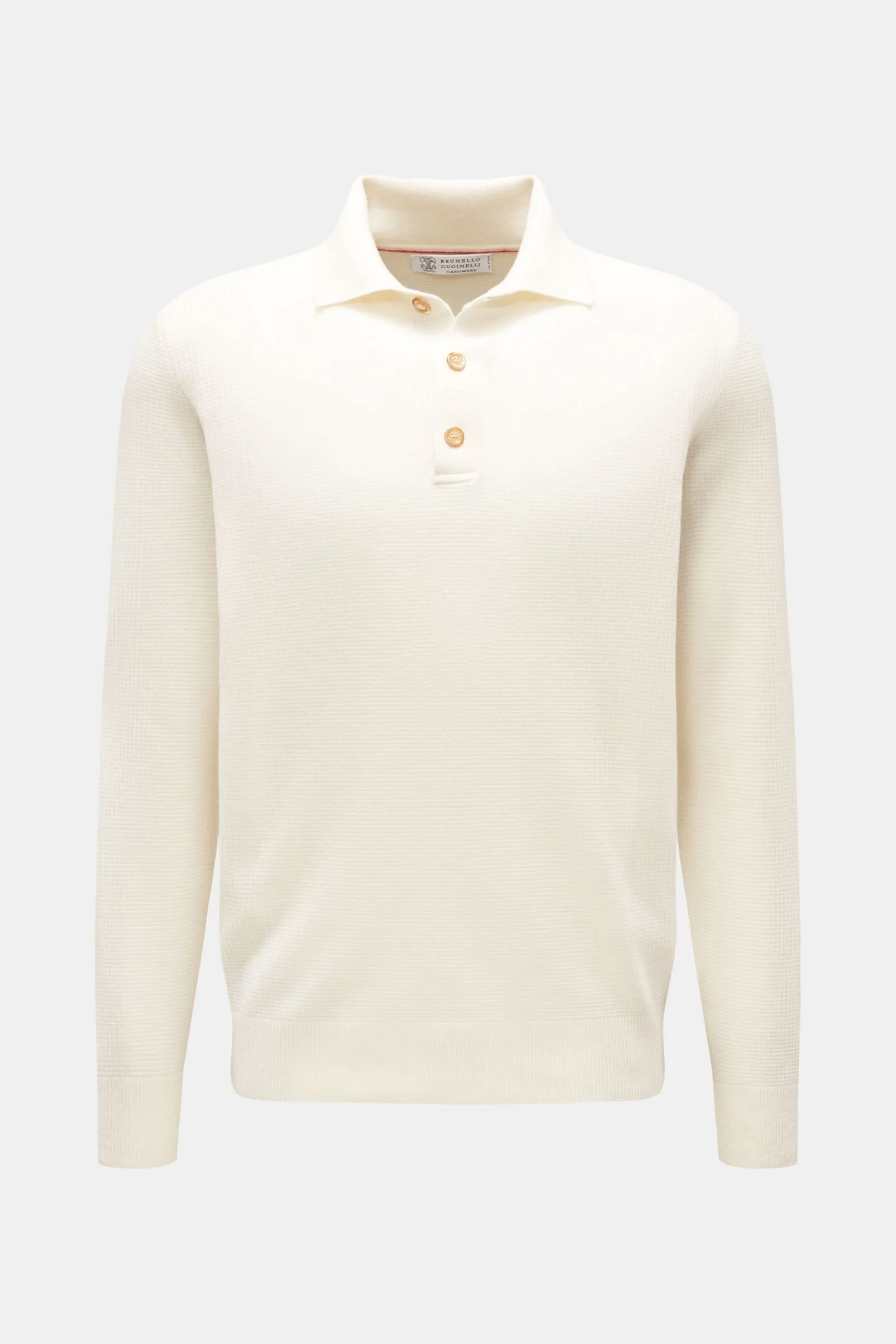 BRUNELLO CUCINELLI cashmere knit polo cream